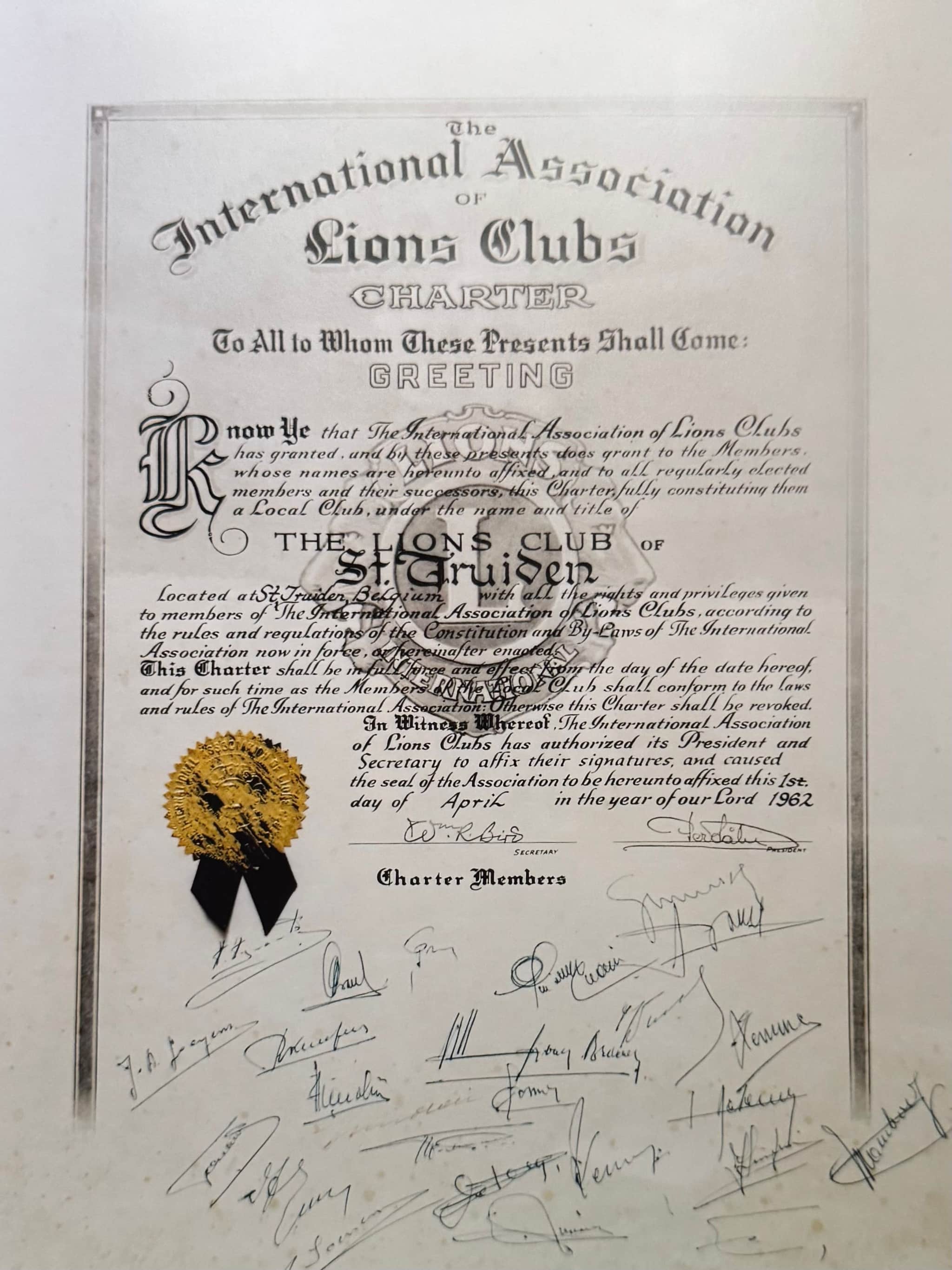 Historische foto van Lions Club Sint-Truiden